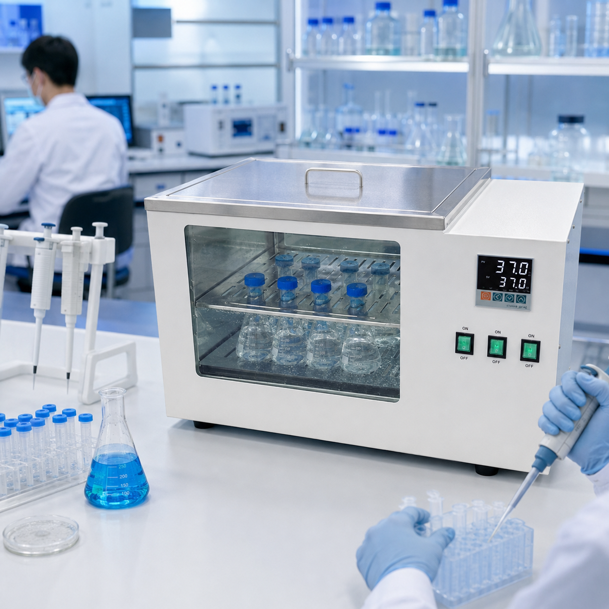 Cenlee Thermostatic Water Bath 304 Stainless Steel Digital LED RT+5-100C Large Capacity Circulating Bath for Chemical Pharma Lab