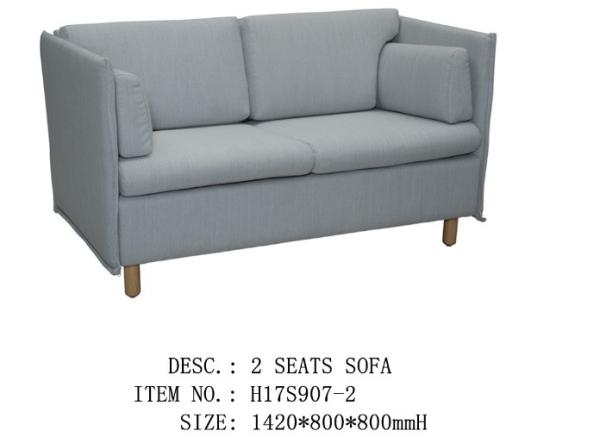 Pure Foam Filling Linen Fabric Sofa Imitated Cashmere Cloth Solid Wood Legs