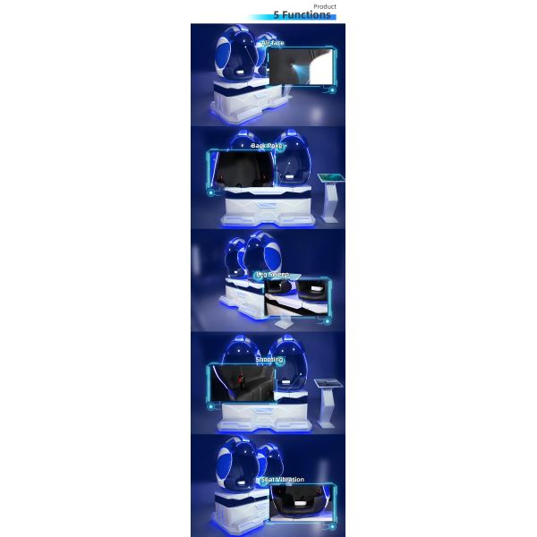 2 Seat Egg Chair VR Theater 9D Cinema Dynamic Motion 3DOF Platform Virtual Reality Equipment China Factory 