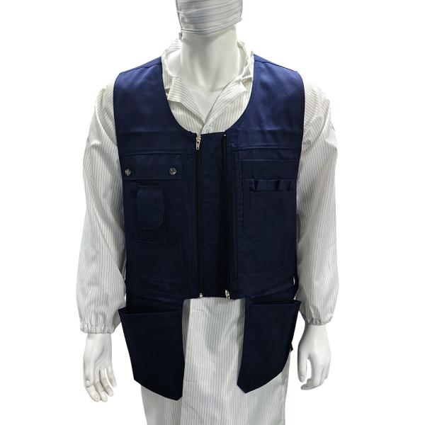 Navy Blue Denim Fabric Tool Vest Anti-Static Tool Kit Work Vest for Electrician