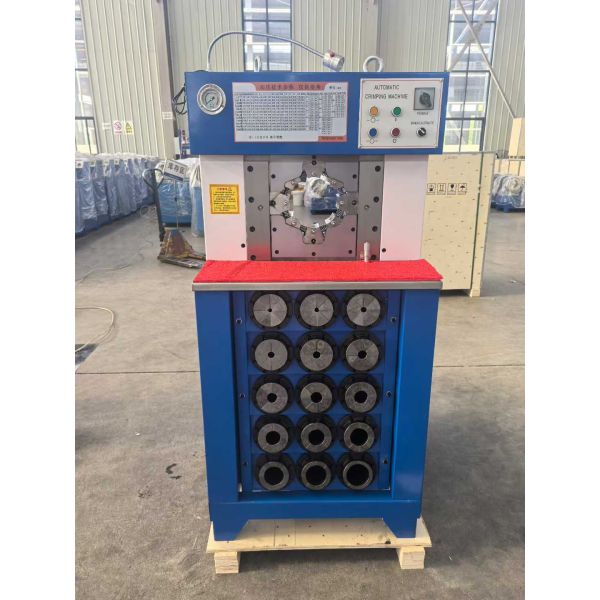 3 Inch Super Thiness Model Hydraulic Hose Crimping Machine Black And Blue Color With 6-76mm Crimping Range 165mm Max Opening And 15 Dies