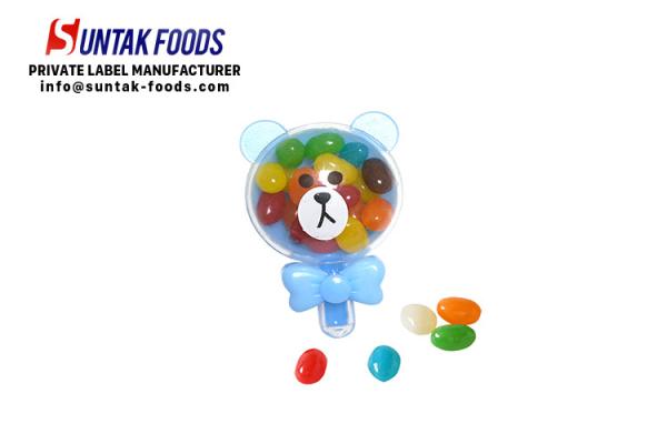 Lovely little bear tasty jelly bean candy in big plastic bottle