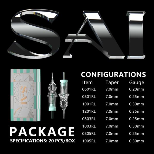 0.35mm SAI Eyebrow Embroidery Needle 1 Round Liner Cosmetic Tattoo Needles