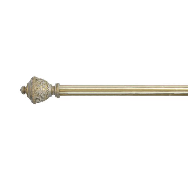 Antique Finish Grooved Pipe Curtain Rods Metal Material Customized Size