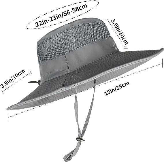 Wide Brim Bucket Hat Foldable Boonie Hat for Fishing Hiking Garden Safari Beach Breathable for Fishing, Hiking, Camping