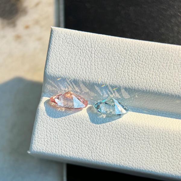 Blue Oval Cut 0.5carat- 2.5carat Lab Grown Diamond HPHT CVD Diamond Fancy Blue Color VVS VS 3EX Loose Diamond IGI  GIA