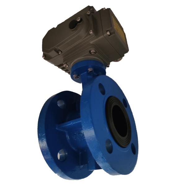 DN50 Электрический фланцевый промышленный клапан для бабочек из углеродистой стали