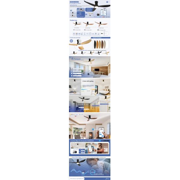 42 дюйма/OEM 3 цвета Снижаемый потолочный вентилятор с пластиковым деревянным зерном дизайн и низкий потолок