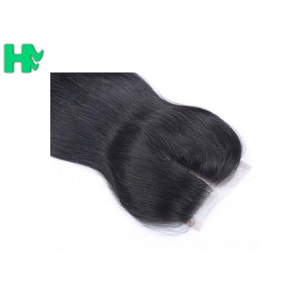 8A Grade Brazilian Straight Lace Closure Extensions 4*4 Human Hair Natural Black