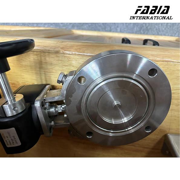 Valva de borboleta elétrica de aço inoxidável de alto vácuo para alimentos e bebidas