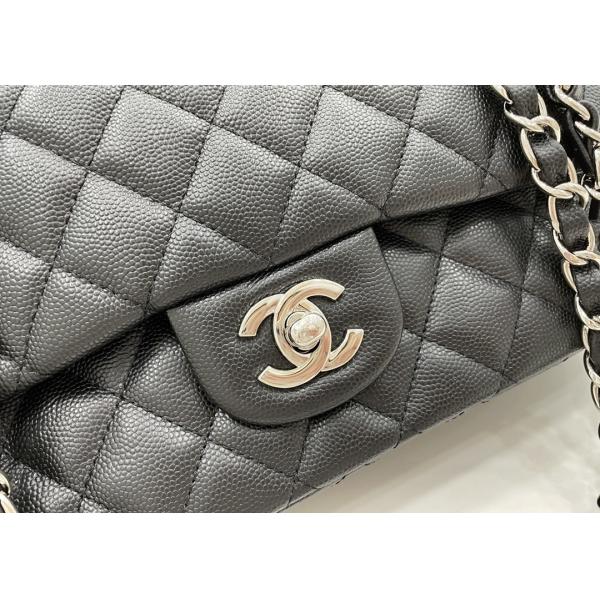 Ball Caviar Womens Chain Bag Calf Skin Inside Suede 25cm Length