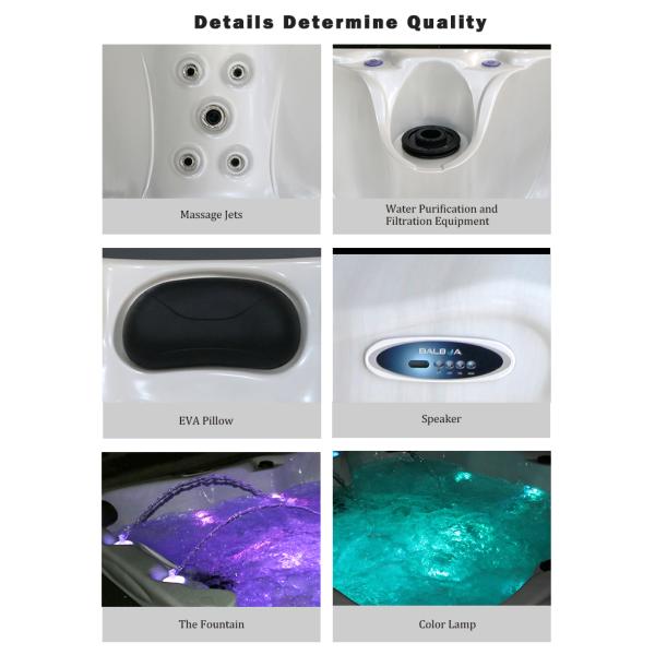 Les sièges extérieurs du baquet chaud 7 de station thermale de tourbillon de jardin ajustent la baignoire hydraulique de massage