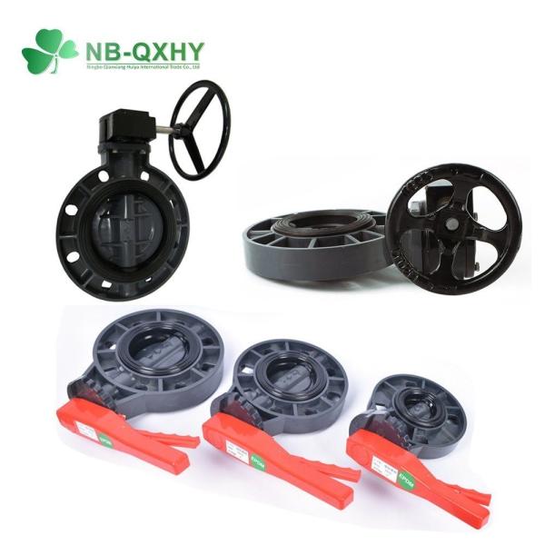 Stainless Steel Geartype Red Handle PVC UPVC 3 4 6 Inch Butterfly Valve with ABS Handle