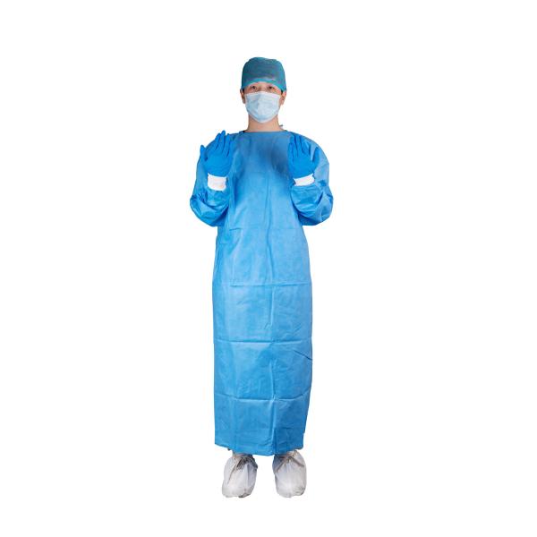 FDA Standard 510(K) AAMI PB70 Level-3 Blue Disposable Surgical Gown