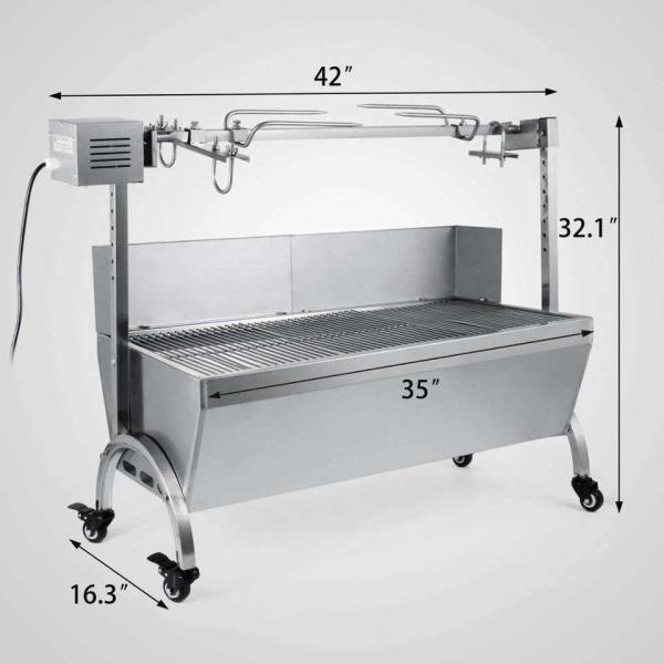 124.3*57.3*29 CM Package Size Commercial Rotisserie Charcoal BBQ Grill for Restaurant