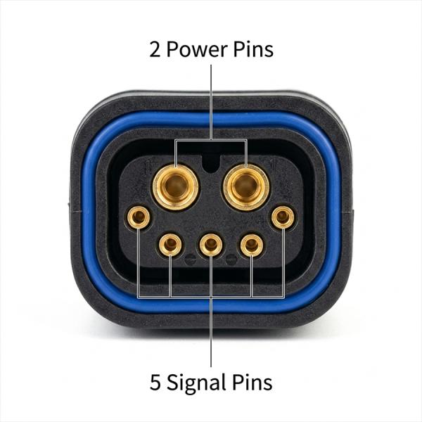 2+5 Pin Waterproof Battery Connector IP67 for E-Bike & BMS System