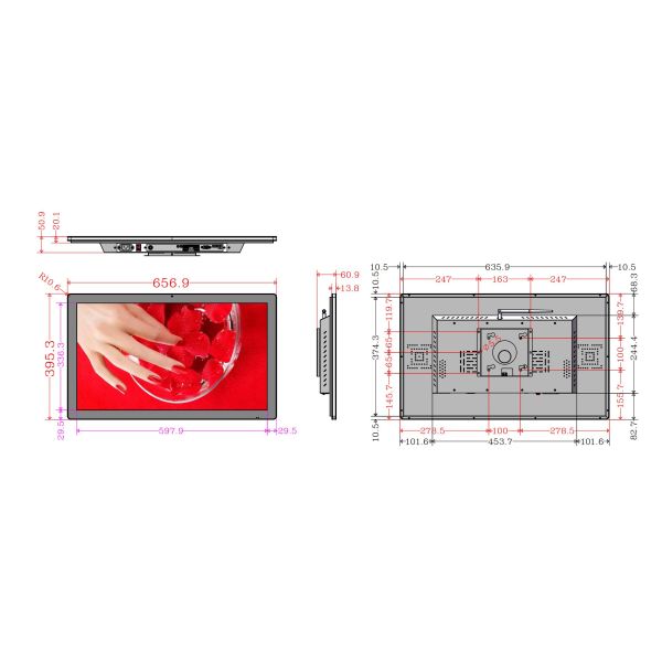 27inch Outdoor LCD Display with 1000nits Brightness and Capacitive Touch for Digital Signage and Interactive Tablet