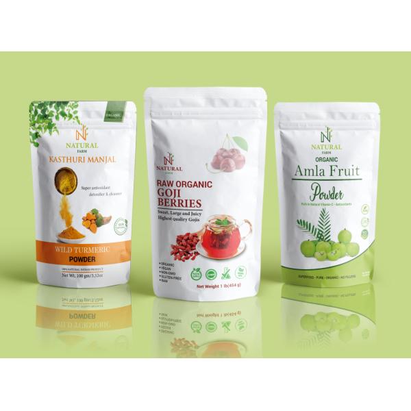 130 Microns Stand Up Pouch For Nuts / Dried Food / Powder