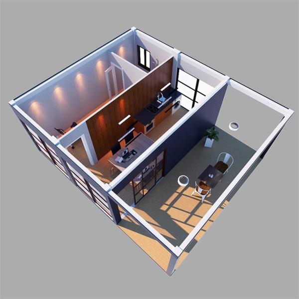 Aço 20ft 2 dormitórios Container House Prefabricado Anti-ferrugem