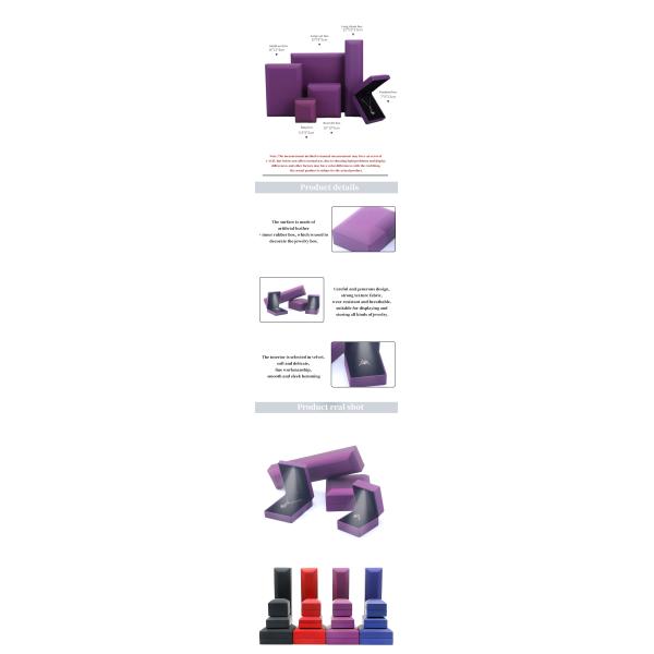 Custom Logo Rectangle Purple LED Jewelry Box for and Retail in Rectangle Shape