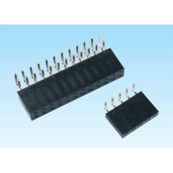 DIP 90° Type Female Header Connector Gold Flash Finishing For PCB Board