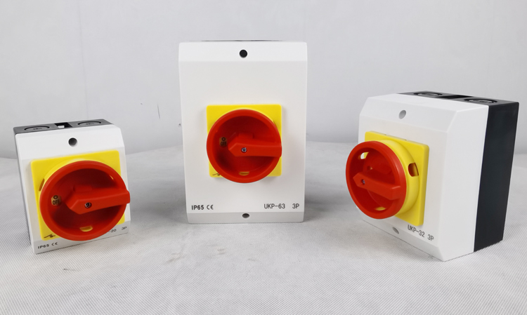 32A 4-Pole Rotary Load Disconnector Switch IP65 Waterproof Metal and Plastic Rotary Isolator Switch for AC 3-Phase