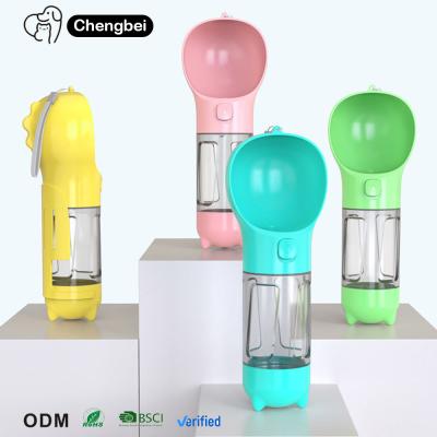 Distributeur d'eau pour animaux de compagnie pliable 4 en 1 bouteille pour chien étanche à 300/500 ml chiot de voyage portable
