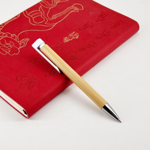 Creative Promotional Bamboo Wood Pen 1.0mm Environmently Retractable Ballpoint Pen