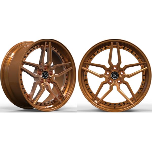 2 PC Sputtering Bronze Staggered 20 and 21 inches Alloy Wheels Machined Face For Luxury Cars