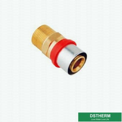 Encaixes de bronze retos personalizados da união da imprensa do dobro da compressão do acoplamento rosqueado do homem para a tubulação de alumínio de Pex Pex