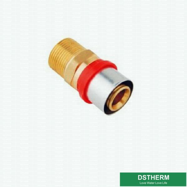 Encaixes de bronze retos da união da imprensa do dobro masculino da compressão do acoplamento rosqueado para a tubulação de alumínio de Pex Pex