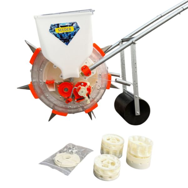 Heavy-Duty Manual Seeder Machine with Powder-Coated Finish and Large-Diameter Drive Wheel for Hard Soil