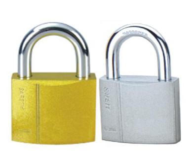 Shiny Gold / Silver Solid Brass Padlock With Universal Key Zinc Alloy Material