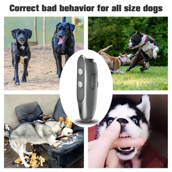 2025 New Eco-friendly Plastic Ultrasonic Dog Repeller Waterproof IP67 Anti Barking Multifunction Training Device >20 Hours