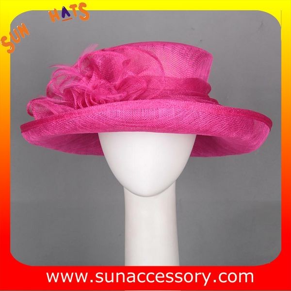 New design elegant Church sinamay hats for women ,Sinamay wide brim church hat