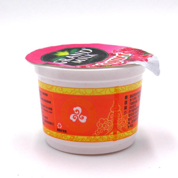 280ml pp cup seal with foil lid can package beverage and yogurt have white and transparent