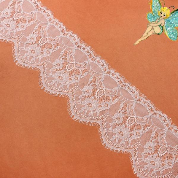 eyelash lace border/lace edged  / soft lace with Black / Ivory Double Color