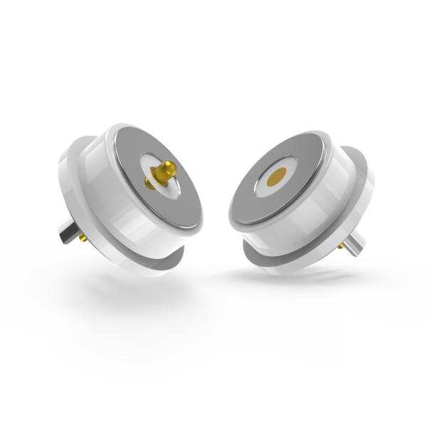 Connecteurs à broche Pogo magnétique blanche 2 broches Connecteur mâle et femelle 8.0 mm