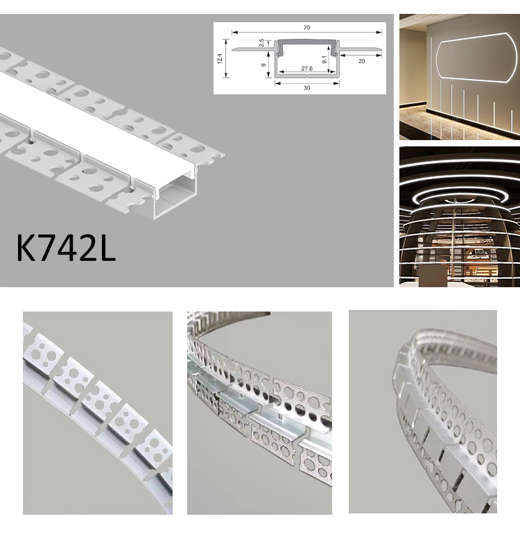 High Quality Anodized LED Strip Aluminium Profile with Customized Length for Surface & Recessed Mounted Installation