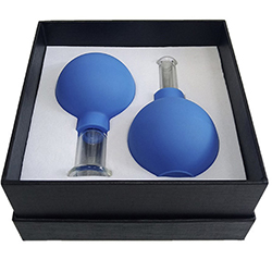 Pink Glass Jars Vacuum Massager Cup Rubber Massage Body Guasha Suction Cups Slimming Anti Cellulite Cans Set