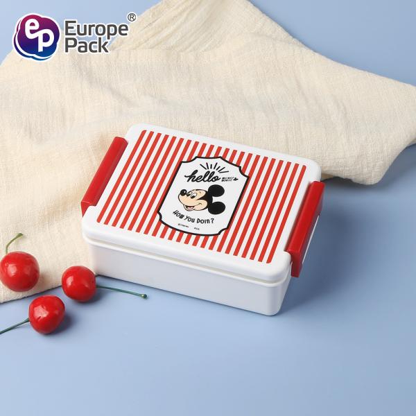 Mickey Mouse Cartoon  Bento box Plastic Portable lunch box with handle