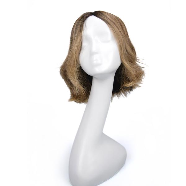 Perruque avant en dentelle brun clair blonde en cheveux humains, longueur courte