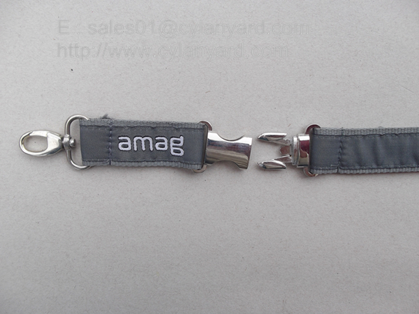 High Graded Jacquard Label Overlaid Lanyard With Metal Detachable Release Buckle
