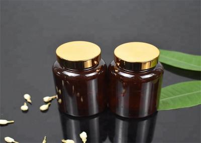 Amber 190cc Empty Pill Bottles , Aluminium Screw Cap Plastic Medicine Bottles