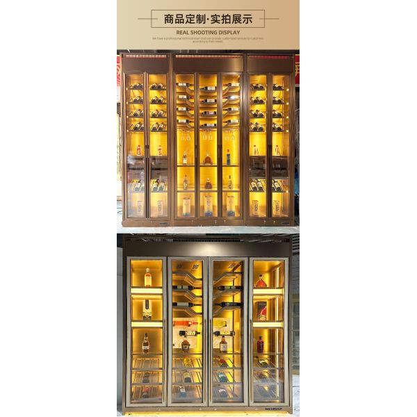 Smooth Stand Alone Steel Wine Cabinet Space Saving Design For Apartments