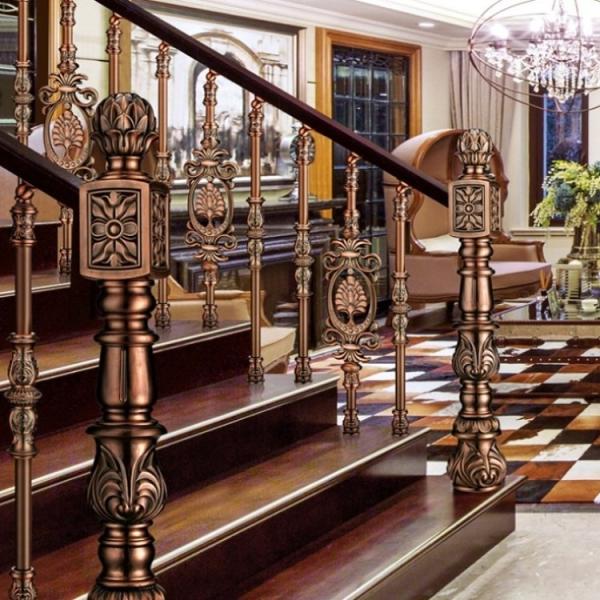 Classic Carved Copper Stair Railing Antique Stair Railing Customized