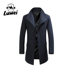 Large Lapel Médio Longo Caxemira Clássico Utilidade Homem Colarinho Slim Fit Overcoat Trench Fox Jacket Homem Coat