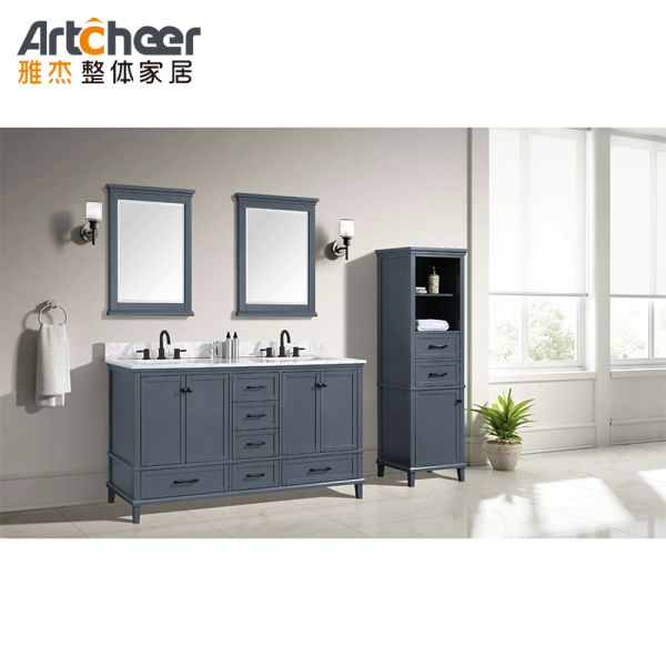 Modern Double Sink Bathroom Vanity Combo with Customized Color Options
