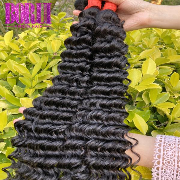 10A Virgin Peruvian Human Hair Deep For Women Soft Smooth Bleached Knots Full Lace Wig