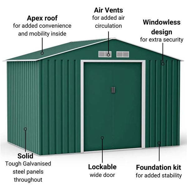 Convenient and Practical AJUNION 6x8ft Garden Building Shed for Countyard Storage